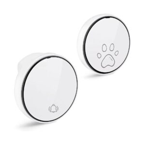 Smart Wireless Dog Door Bell with 4 Volume Levels and LED Flash for Pet Owners