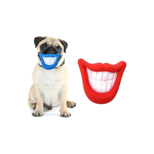 Smiling Mouth Squeaky Chew Toys for Small and Large Dogs and Puppies