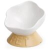 Smooth Porcelain Ceramic Food Bowl for Cats and Small Dogs with Anti Vomiting Protection