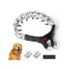 Smooth Stainless Steel Prong Collar with Rubber Caps for Training Medium to Large Dogs