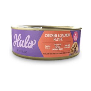 Smooth and Tasty Wet Dog Food for Small Breed Adult Dogs with Chicken and Salmon Recipe