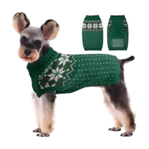 Snowflake Patterned Dog Cat Sweater for Small Medium Dogs Cats Soft Warm Winter Outfit