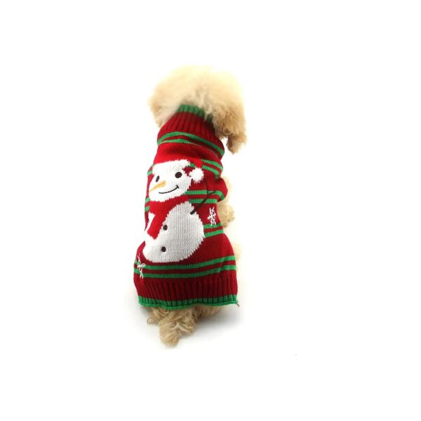 Snowman Ugly Christmas Sweater for Cats with Stretch Fabric Soft Warm