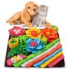 Snuffle Mat for Dogs Cats Rabbits and Small Pets Brown Color Reducing Stress and Anxiety