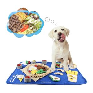 Snuffle Mat for Dogs Stimulates Instinctual Foraging Skills with Slow Feeding Training