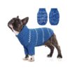 Snug and Warm Dog Sweater with Rib Hem and Classic Striped Pattern for Small Medium Dogs