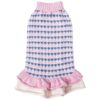 Soft Acrylic Dog Sweater Dress with Pom Pom Ball and Ruffles for Small Dogs