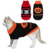 Soft Acrylic Knit Halloween Sweater for Front Only Large Cats and Small Dogs