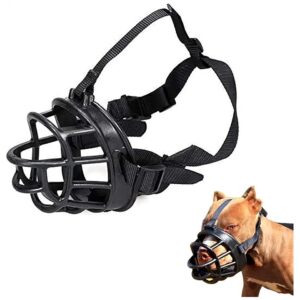 Soft Adjustable Basket Muzzle for Medium Dogs