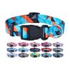 Soft Adjustable Dog Collars for Small Medium Large Dogs Geometric Blue Pattern