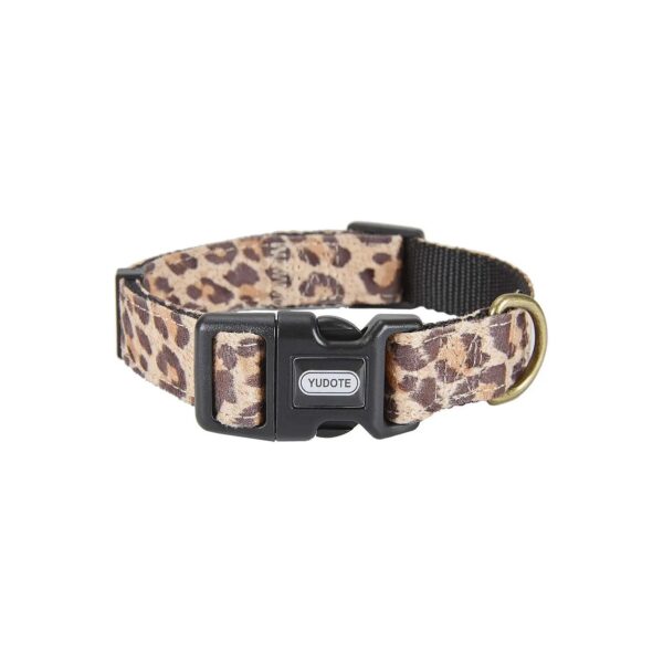 Soft Adjustable Nylon Dog Collar with Animal Leopard Pattern for Small Medium Large Dogs