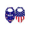 Soft American Flag Triangle Reversible Bandanas for Dogs and Cats - 2 Pack