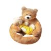 Soft Bear Hug Design Pet Bed with Removable Washable Cover for Dogs and Cats