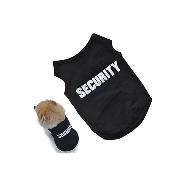 Soft Black Security Guard Dog Vest for Small Breeds Comfortable Fashion