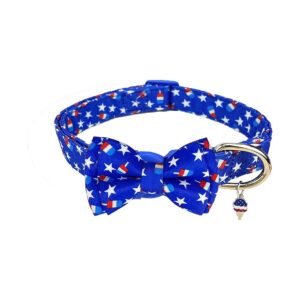 Soft Blue Pet Collar with Bowknot and Durable Buckle for Small Medium Large Dogs