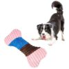 Soft Bone Plush Dog Toy with Teeth Massage and Squeaker for Small Medium Pets