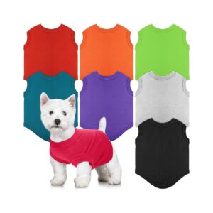 Soft Breathable Dog Shirt 8Pcs Pet Puppy Clothes Polyester Various Colors Size S