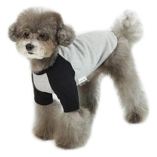 Soft Breathable Dog Shirts for Small Medium Large Canines Raglan Cotton Grey Series