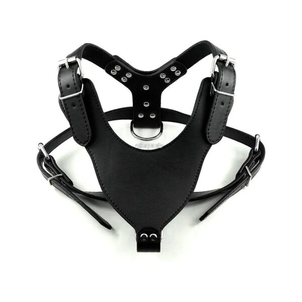 Soft Breathable Leather Medium Large Dog Harness for Pet Puppy Supplies Black