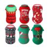 Soft Breathable Puppy Shirts for Small to Medium Pets - 6 Pieces of Christmas Outfits