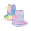 Soft Breathable Tie Dye Dog Dress for Small to Medium Dogs with Comfortable Elastic Band