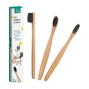 Soft Bristle Bamboo Toothbrush Set for Small Dogs and Cats, Eco-Friendly Dog Grooming Kit