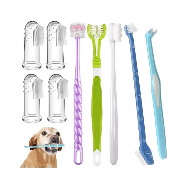 Soft Bristle and 360 Degree Toothbrush Kit for Dog and Cat Oral Health Maintenance