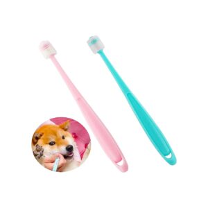 Soft-Bristled Small Pet Toothbrush Kit for Puppy Cat Teeth Cleaning 360-Degree