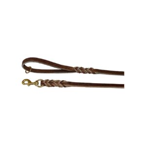 Soft Brown Leather Dog Leash Made in USA 5/8 Inch x 3 Feet