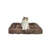 Soft Brown Polyester Pet Bed Crates Sleep Cloud Bolster Cushion for Dogs 26-40 Pounds