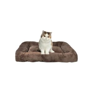 Soft Brown Polyester Pet Bed Crates Sleep Cloud Bolster Cushion for Dogs 26-40 Pounds