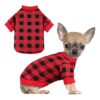 Soft Buffalo Plaid Fleece Sweaters for Small Dogs - Warm and Comfortable Pet Clothes