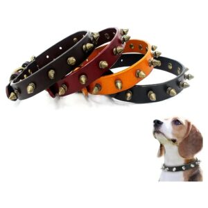 Soft Casual Spiked Small Dog Collar with Rivet Studded Design for Small Dogs