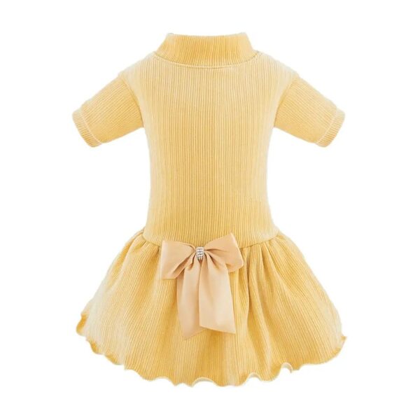 Soft Chenille Dog Dress with Tutu Skirt and Bow for Small to Medium Pet Coats 18" Chest