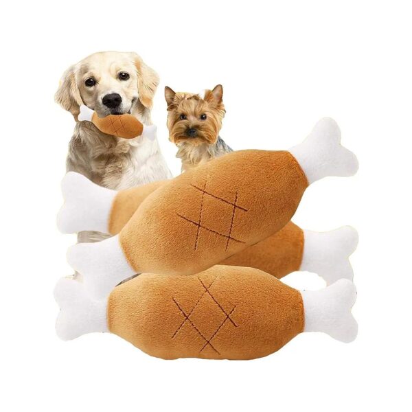 Soft Chicken Leg Plush Squeaker Toy 2Pack for Small Medium Large Dogs