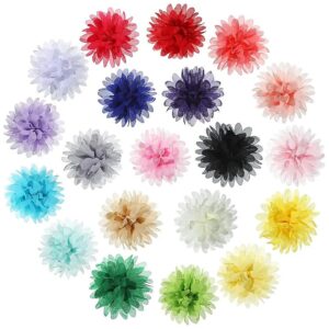 Soft Chiffon Dog Collar Flowers in 20 Multi-Colors for Pet Grooming Accessories