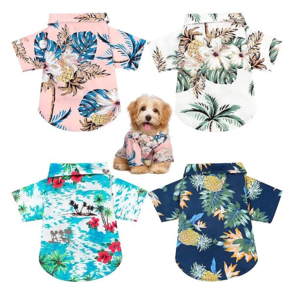 Soft Chiffon Pet T-Shirts Hawaiian Pet Clothing for Small Puppy Size