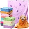 Soft Comfortable Microfiber Dog Bath Towels Drying 12 Pack Small Medium Pets