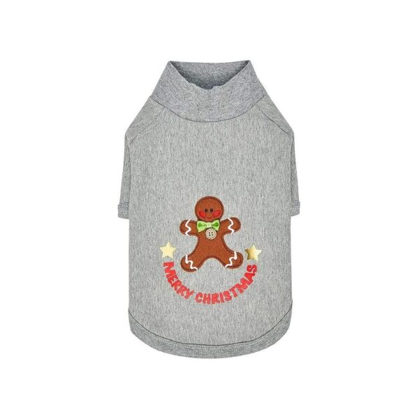 Soft Comfy Gingerbread Man Christmas Dog Pullover Coat Back Length 20 inches