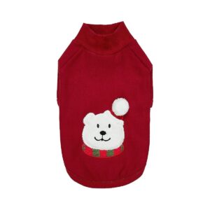 Soft Comfy Large Dog Warm Christmas Holiday Festive Pullover Turtleneck Sweatshirt Coat