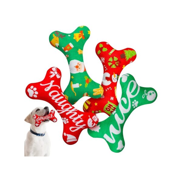 Soft Cotton Christmas Squeaky Toys for Small Medium and Large Breeds Dog Play