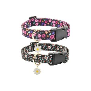 Soft Cotton Dog Collars with Adjustable Size for Small to Large Female Dogs