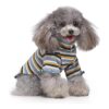 Soft Cotton Dog Jumpsuit Shirt with Turtleneck and Colorful Stripes for Puppy Clothes