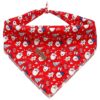 Soft Cotton Dog Kerchief for Large Dogs with Christmas Maple Leaf Pattern Adjustable