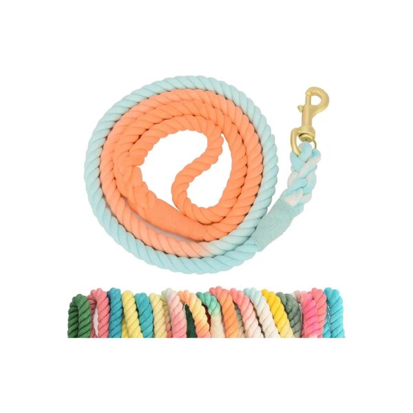 Soft Cotton Handle 5FT Braided Rope Lead for Training Medium Large Dogs Elegance