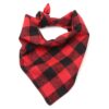 Soft Cotton Lumberjack Buff Check Plaid Pet Dog Christmas Bandanas Collar