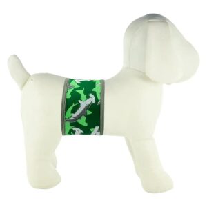 Soft Cotton Male Dog Belly Band for Comfort and Convenience Large Hammerhead Shark Green