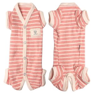 Soft Cotton Pet Dog Jumpsuits for Female Dogs with Stripes