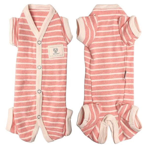 Soft Cotton Pet Dog Jumpsuits for Female Dogs with Stripes