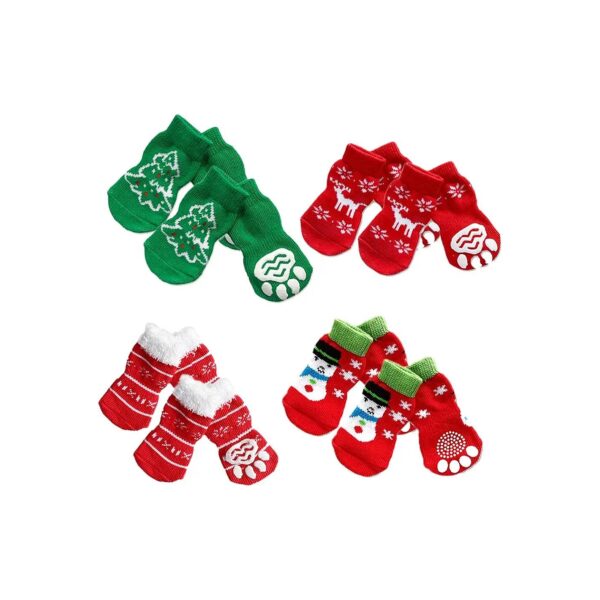 Soft Cotton Pet Socks with Christmas Pattern for Small Dogs and Cats